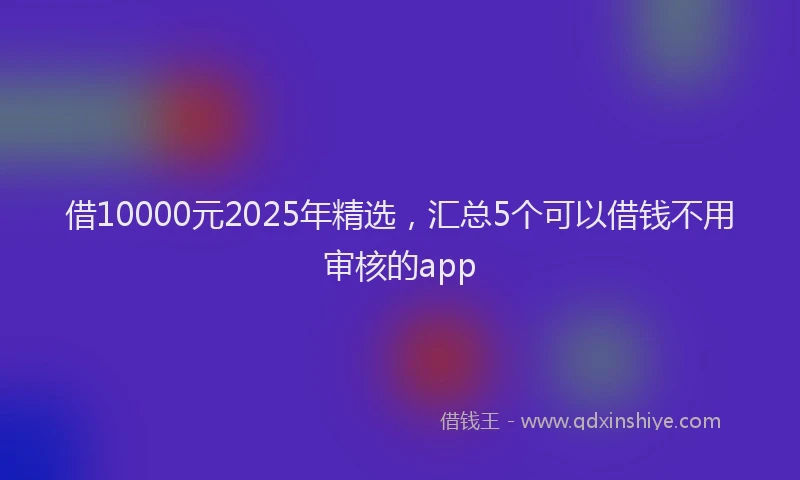 借10000元2025年精选，汇总5个可以借钱不用审核的app