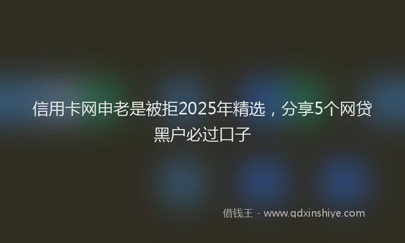 信用卡网申老是被拒2025年精选，分享5个网贷黑户必过口子