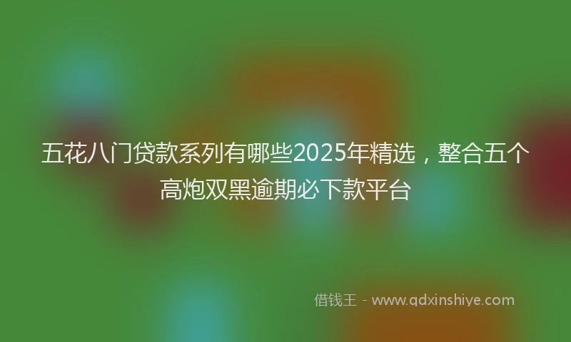 五花八门贷款系列有哪些2025年精选，整合五个高炮双黑逾期必下款平台