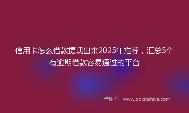 信用卡怎么借款提现出来2025年推荐，汇总5个有逾期借款容易通过的平台