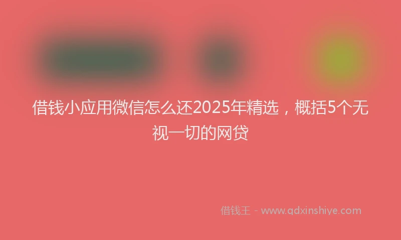 借钱小应用微信怎么还2025年精选，概括5个无视一切的网贷
