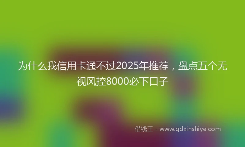 为什么我信用卡通不过2025年推荐，盘点五个无视风控8000必下口子