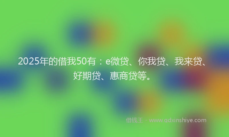 2025年的借我50有：e微贷、你我贷、我来贷、好期贷、惠商贷等。