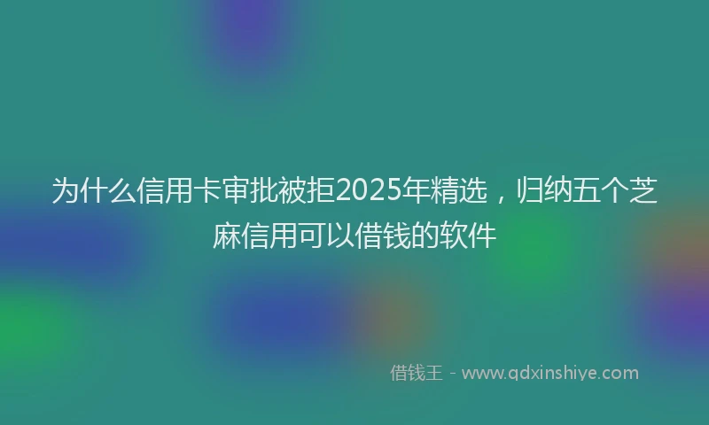 为什么信用卡审批被拒2025年精选，归纳五个芝麻信用可以借钱的软件