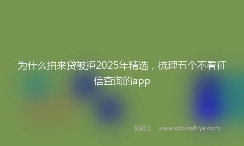 为什么拍来贷被拒2025年精选，梳理五个不看征信查询的app