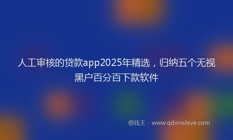 人工审核的贷款app2025年精选，归纳五个无视黑户百分百下款软件