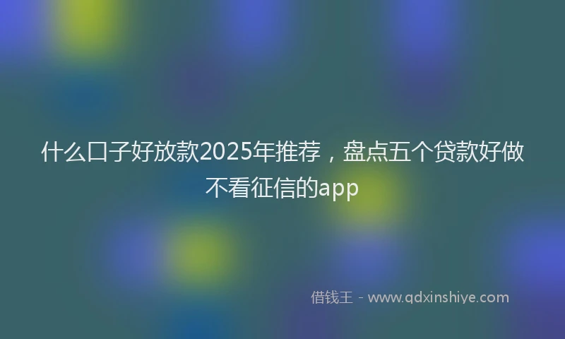 什么口子好放款2025年推荐，盘点五个贷款好做不看征信的app