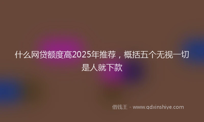 什么网贷额度高2025年推荐，概括五个无视一切是人就下款