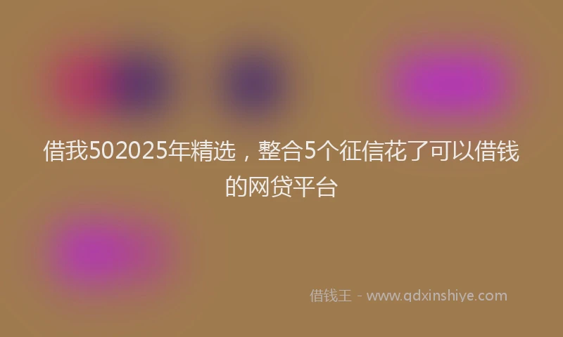 借我502025年精选，整合5个征信花了可以借钱的网贷平台