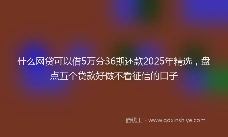 什么网贷可以借5万分36期还款2025年精选，盘点五个贷款好做不看征信的口子