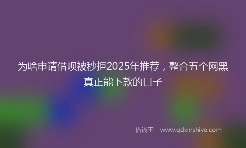 为啥申请借呗被秒拒2025年推荐，整合五个网黑真正能下款的口子