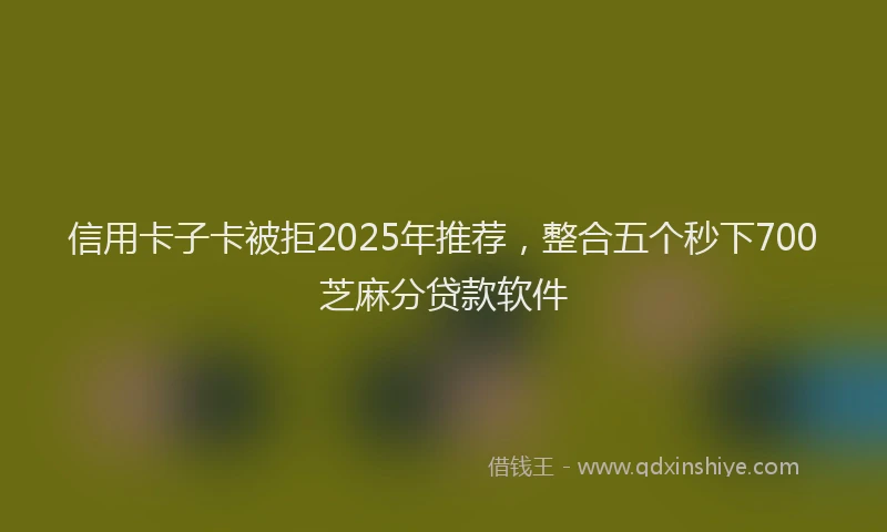 信用卡子卡被拒2025年推荐，整合五个秒下700芝麻分贷款软件