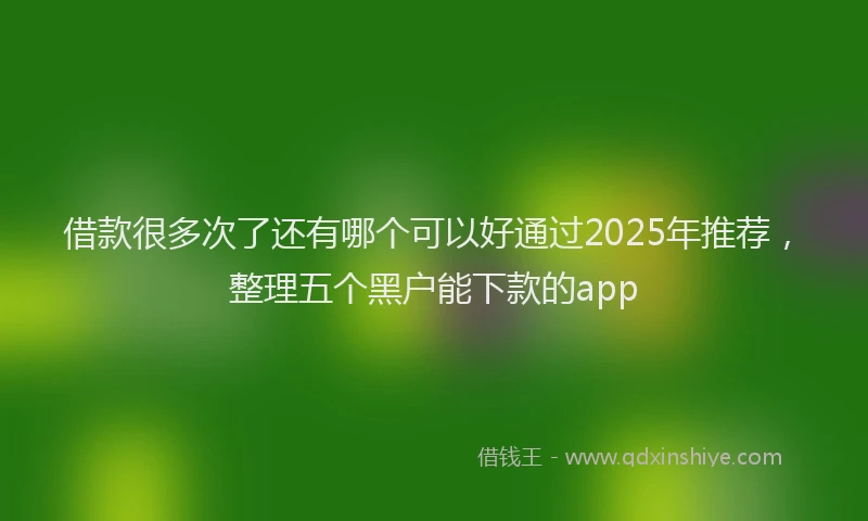 借款很多次了还有哪个可以好通过2025年推荐，整理五个黑户能下款的app