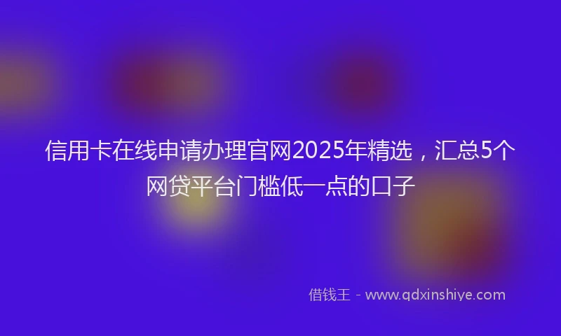 信用卡在线申请办理官网2025年精选，汇总5个网贷平台门槛低一点的口子