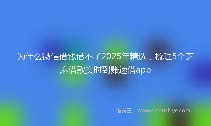 为什么微信借钱借不了2025年精选，梳理5个芝麻借款实时到账速借app