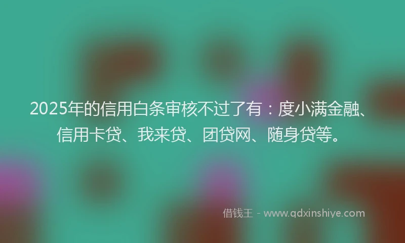 2025年的信用白条审核不过了有：度小满金融、信用卡贷、我来贷、团贷网、随身贷等。