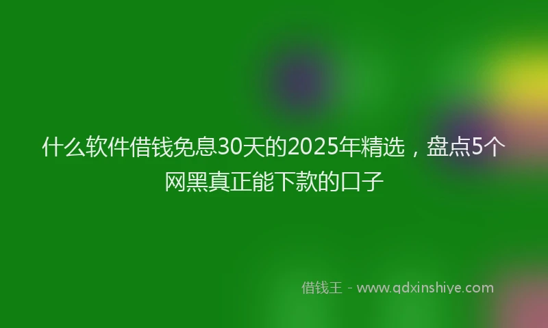 什么软件借钱免息30天的2025年精选，盘点5个网黑真正能下款的口子