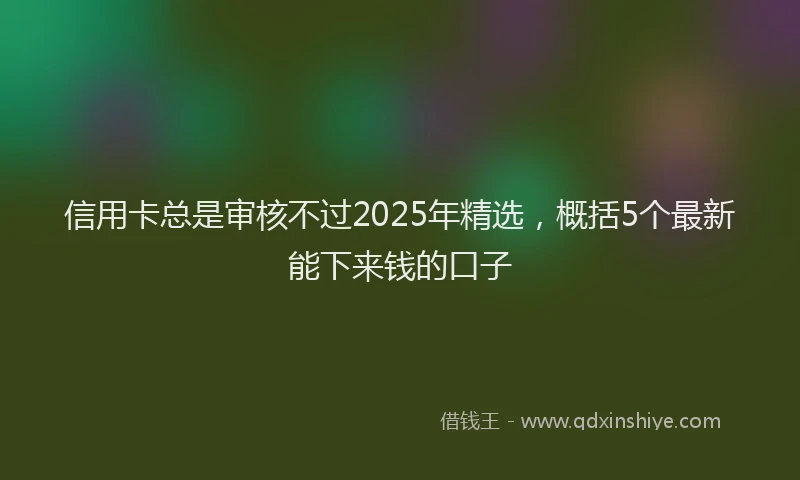 信用卡总是审核不过2025年精选，概括5个最新能下来钱的口子