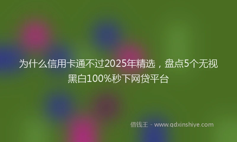 为什么信用卡通不过2025年精选，盘点5个无视黑白100%秒下网贷平台