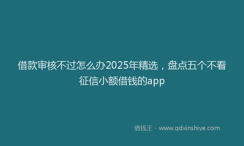 借款审核不过怎么办2025年精选，盘点五个不看征信小额借钱的app