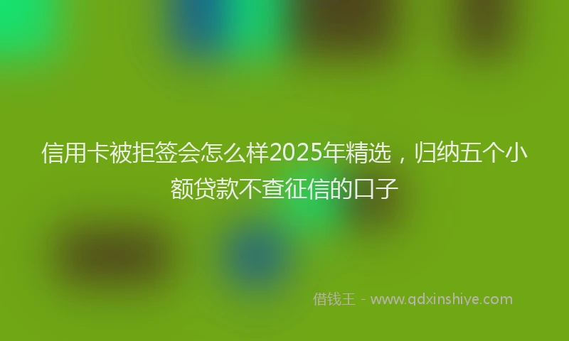 信用卡被拒签会怎么样2025年精选，归纳五个小额贷款不查征信的口子