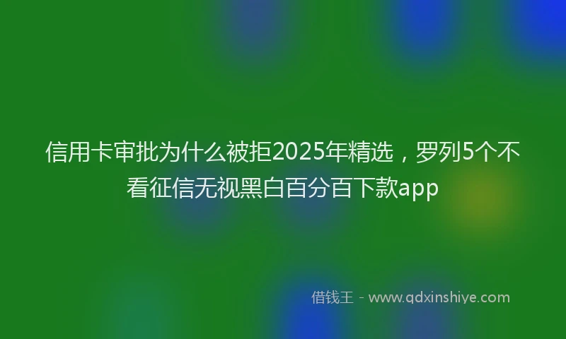 信用卡审批为什么被拒2025年精选，罗列5个不看征信无视黑白百分百下款app