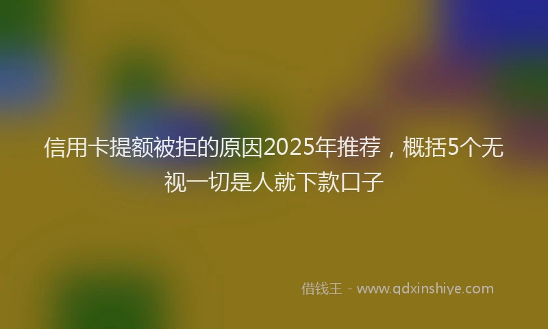 信用卡提额被拒的原因2025年推荐，概括5个无视一切是人就下款口子
