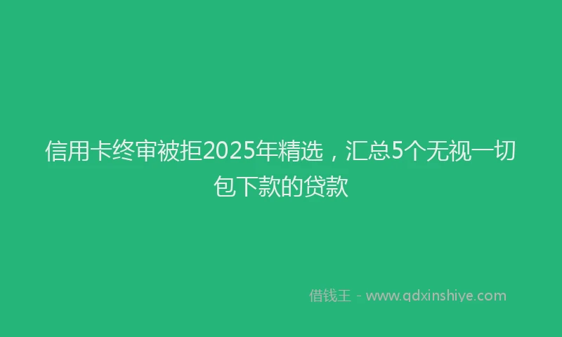信用卡终审被拒2025年精选，汇总5个无视一切包下款的贷款