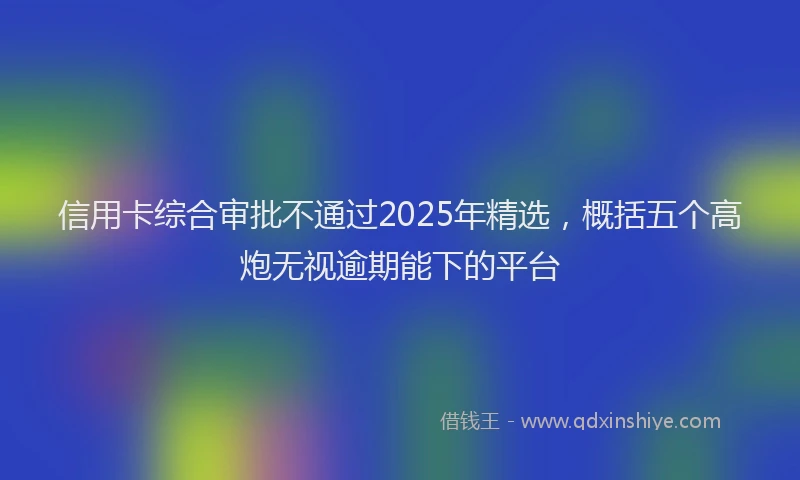 信用卡综合审批不通过2025年精选，概括五个高炮无视逾期能下的平台