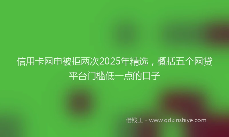 信用卡网申被拒两次2025年精选，概括五个网贷平台门槛低一点的口子
