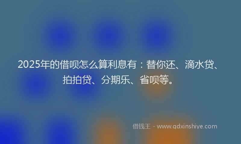 2025年的借呗怎么算利息有：替你还、滴水贷、拍拍贷、分期乐、省呗等。