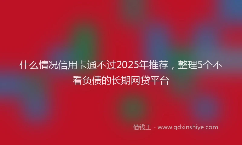 什么情况信用卡通不过2025年推荐，整理5个不看负债的长期网贷平台