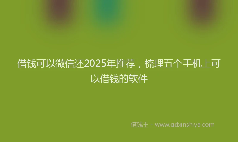 借钱可以微信还2025年推荐，梳理五个手机上可以借钱的软件