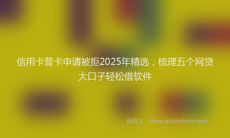 信用卡普卡申请被拒2025年精选，梳理五个网贷大口子轻松借软件