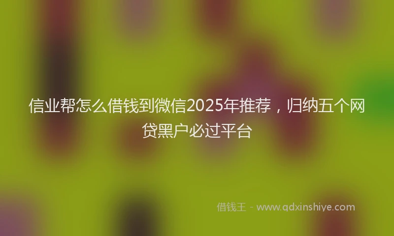 信业帮怎么借钱到微信2025年推荐，归纳五个网贷黑户必过平台