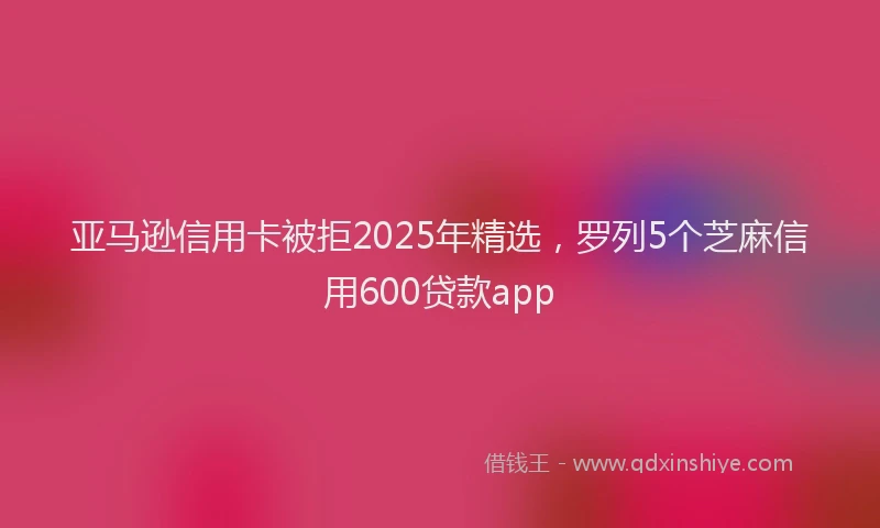 亚马逊信用卡被拒2025年精选，罗列5个芝麻信用600贷款app