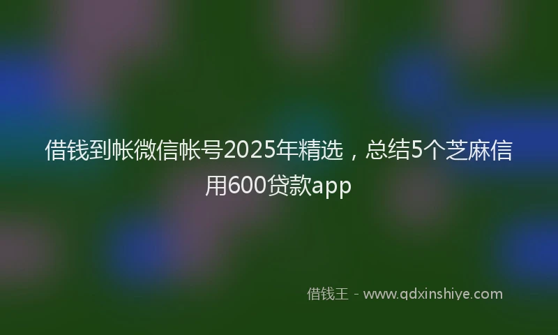 借钱到帐微信帐号2025年精选，总结5个芝麻信用600贷款app