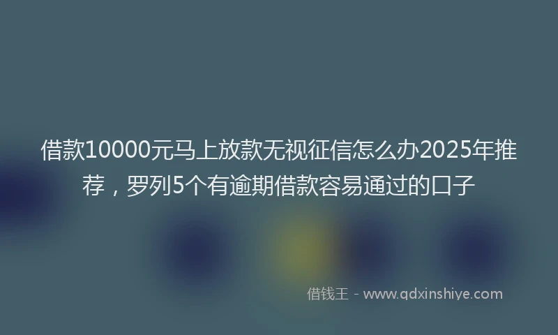 借款10000元马上放款无视征信怎么办2025年推荐，罗列5个有逾期借款容易通过的口子
