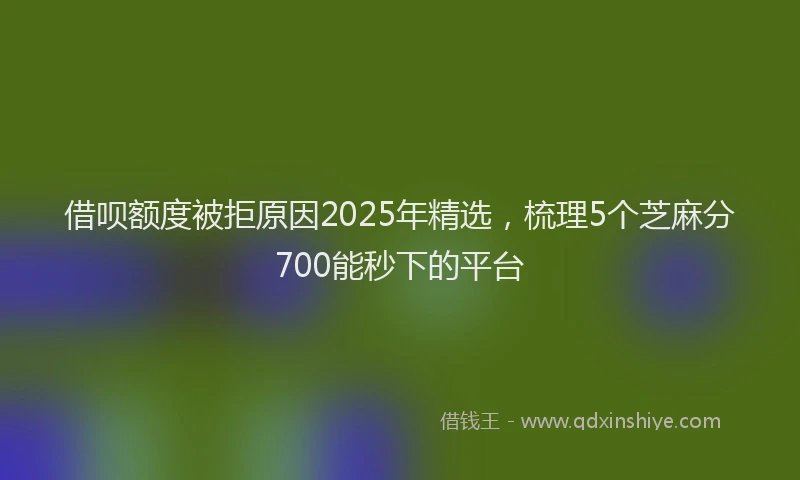 借呗额度被拒原因2025年精选，梳理5个芝麻分700能秒下的平台