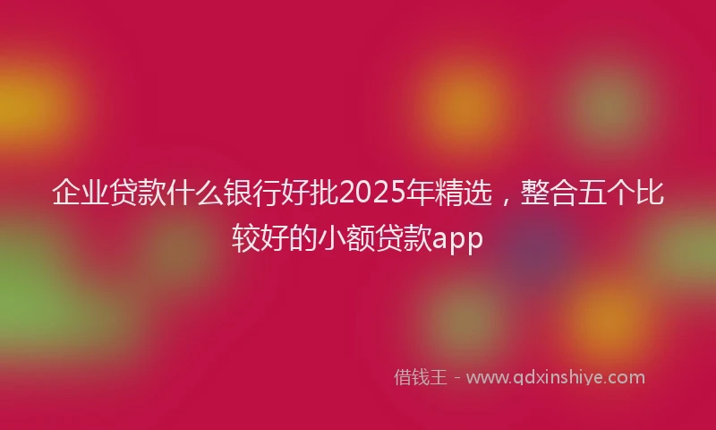 企业贷款什么银行好批2025年精选，整合五个比较好的小额贷款app