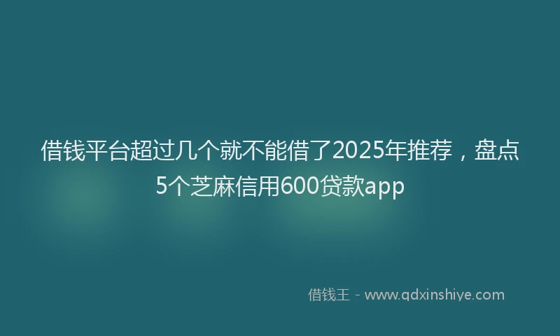 借钱平台超过几个就不能借了2025年推荐，盘点5个芝麻信用600贷款app
