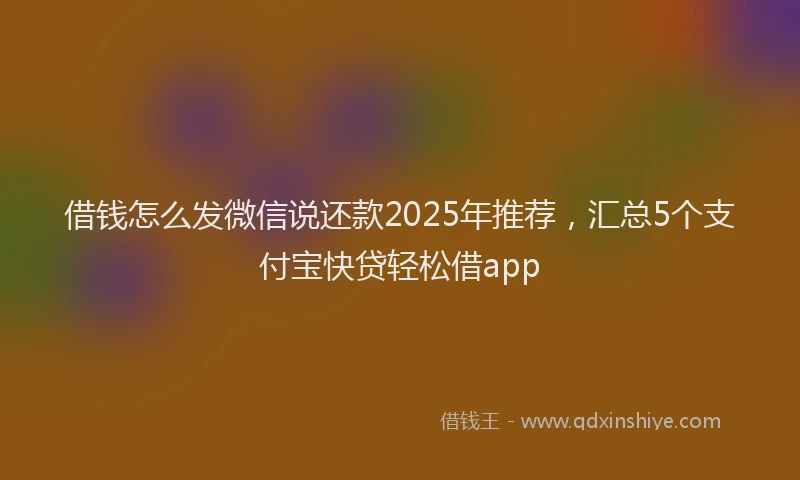 借钱怎么发微信说还款2025年推荐，汇总5个支付宝快贷轻松借app