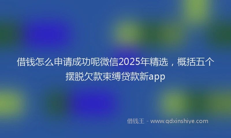 借钱怎么申请成功呢微信2025年精选，概括五个摆脱欠款束缚贷款新app