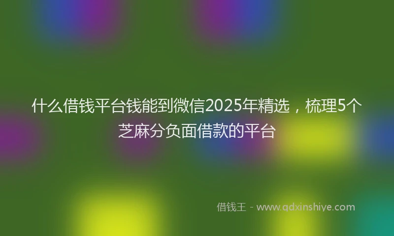 什么借钱平台钱能到微信2025年精选，梳理5个芝麻分负面借款的平台