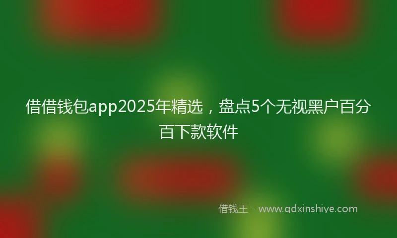 借借钱包app2025年精选，盘点5个无视黑户百分百下款软件