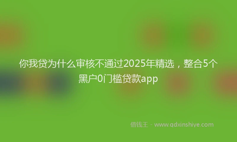 你我贷为什么审核不通过2025年精选，整合5个黑户0门槛贷款app