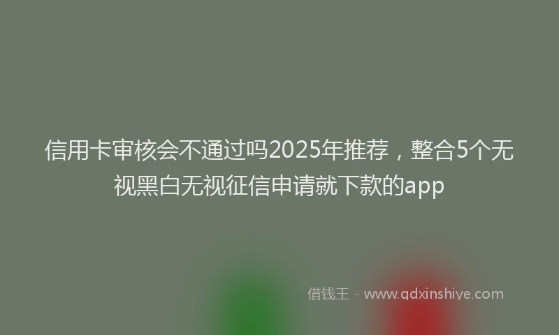 信用卡审核会不通过吗2025年推荐，整合5个无视黑白无视征信申请就下款的app
