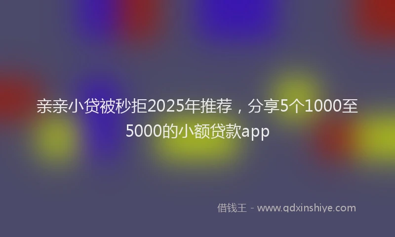 亲亲小贷被秒拒2025年推荐，分享5个1000至5000的小额贷款app