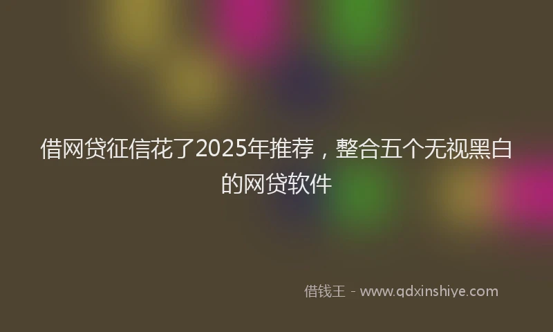 借网贷征信花了2025年推荐，整合五个无视黑白的网贷软件