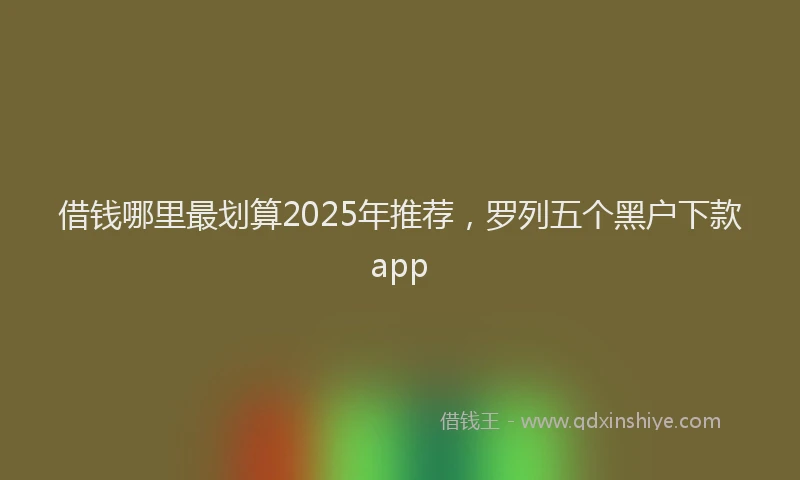 借钱哪里最划算2025年推荐，罗列五个黑户下款app